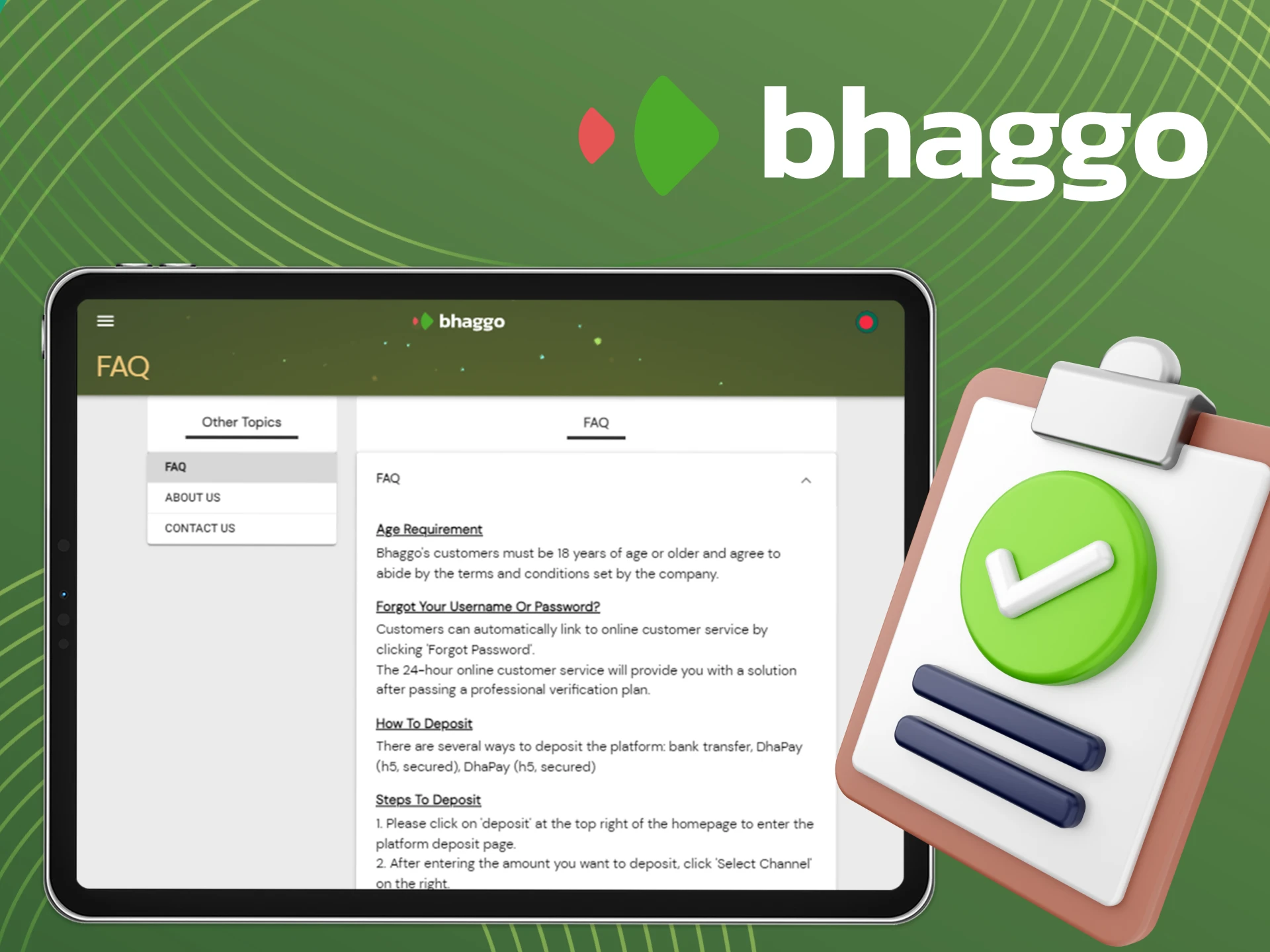 Bhaggo অনলাইন ক্যাসিনোতে খেলার জন্য একজন খেলোয়াড়কে অবশ্যই পূরণ করতে হবে এমন কোনো শর্ত আছে কি।