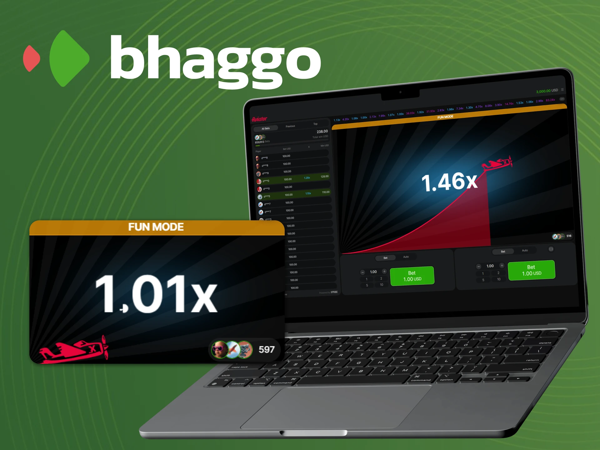 Try the demo mode of the Aviator game at Bhaggo Casino.